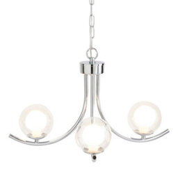 Pagazzi Lighting Pagazzi Jimena 3-Light Polished Chrome Chandelier Pendant Ceiling Light - thumbnail 3
