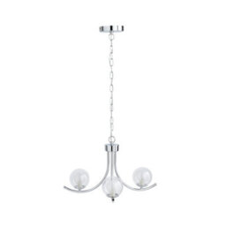 Pagazzi Lighting Pagazzi Jimena 3-Light Polished Chrome Chandelier Pendant Ceiling Light - thumbnail 1