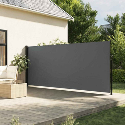 Walplus Retractable Side Awning Garden Sun Shade Canopy Gazebo For Back Door, Porch, Patio Anthracite 160X600 Cm - image 1