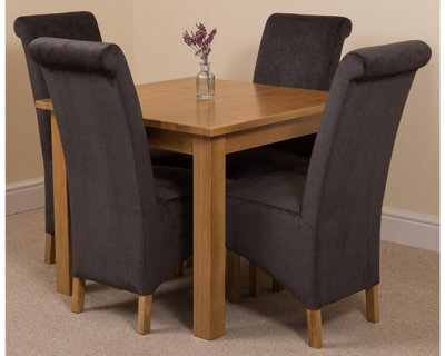 That's Furniture Oslo 90 X 90 Cm Oak Small Dining Table And 4 Chairs Dining Set With Montana Black Fabric Chairs - image 1