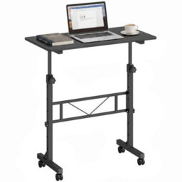 Overbed Table Adjustable Height With Steel Frame Black - thumbnail 1