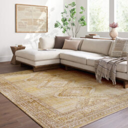 Livabliss Fifth Avenue-Vintage Brown Grey Taupe Traditional Boho Fringe Living Dining Bedroom Rug 200 X 275 Cm Easy Care, Non Shedding