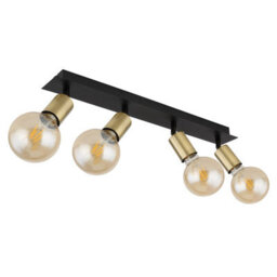 Luminosa Lighting Luminosa Liliana Ceiling Spotlight Bar Matt Black 4X E27 - thumbnail 2