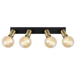 Luminosa Lighting Luminosa Liliana Ceiling Spotlight Bar Matt Black 4X E27 - thumbnail 4