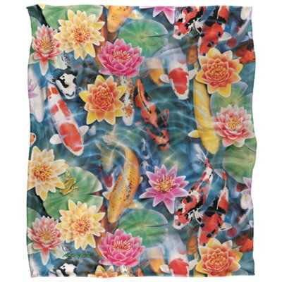 Royce Mcclure Silky Koi Fish Garden Supersoft Blanket Multicoloured (152Cm X 127Cm) - image 1