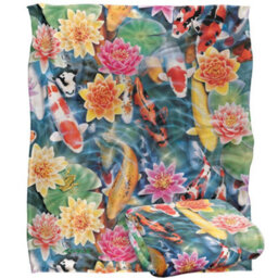 Royce Mcclure Silky Koi Fish Garden Supersoft Blanket Multicoloured (152Cm X 127Cm) - thumbnail 2