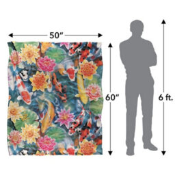 Royce Mcclure Silky Koi Fish Garden Supersoft Blanket Multicoloured (152Cm X 127Cm) - thumbnail 4