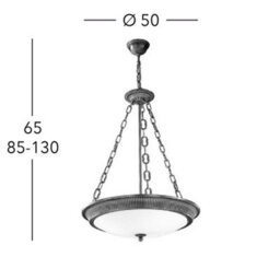 Luminosa Lighting Luminosa Milord Glass Cylindrical Pendant Ceiling Light 3 Light Chrome - thumbnail 4