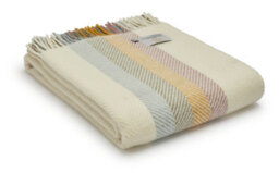 Tweedmill Stripe Blanket/throw Primrose 150 X 183Cm 100% Pure New Wool Made In The Uk Sofa/bed Throw - thumbnail 2