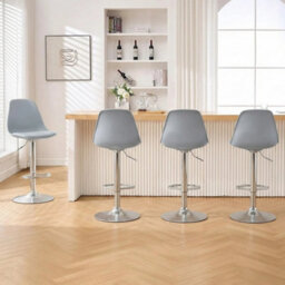 Set Of 2 Faux Leather Upholstered Counter Height Chairs Bar Stools - thumbnail 6