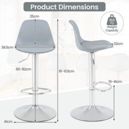 Set Of 2 Faux Leather Upholstered Counter Height Chairs Bar Stools - thumbnail 2