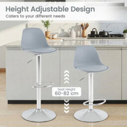 Set Of 2 Faux Leather Upholstered Counter Height Chairs Bar Stools - thumbnail 3
