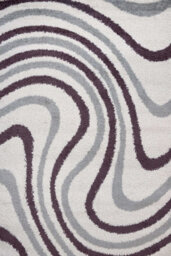 The Rugs Moodi Shaggy Grey/purple Smokeberry Rug Runner Striped Thick High Pile For Living Rooms, Bedrooms, Hallways, Kitchens - thumbnail 1