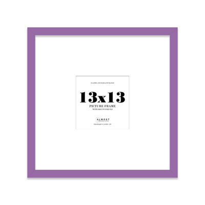 "13X13"" Purple Picture Frame - 13X13"" Square Frame With 9X9"" Mount For 13X13""/9X9"" Pictures Moderrn Style Thin Edge, 1 Pack" - image 1