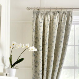 Curtina Bird Trail Woven Jacquard Pair Of Duck Egg Pencil Pleat Curtains - thumbnail 2
