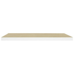 Berkfield Floating Wall Shelves 4 Pcs Oak And White 80X23.5X3.8 Cm Mdf - thumbnail 5