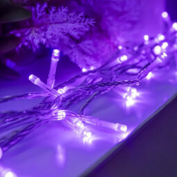 240 Led Purple Multi-Function Christmas String Lights With Clear Cable - thumbnail 6