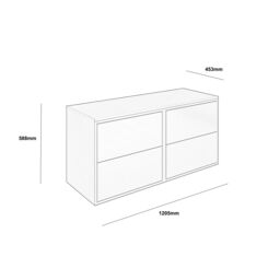 Grasmere Matt White Wall-Mounted 4 Drawer Bathroom Cabinet (H) 588mm (W) 1205mm (D) 45.3Cm - thumbnail 2