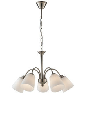 Luminosa Lighting Luminosa 5 Light Multi Arm Pendant Ceiling Light Nickel 60X39Cm - image 1