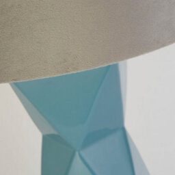 Lighting Collection Textured Teal Ceramic Table Lamp With Neutral Fabric Shade - thumbnail 4
