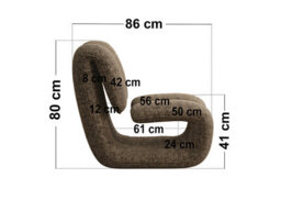 Solace+Co Maelys Sculptural Lounge Chair, Brown Chenille - thumbnail 6