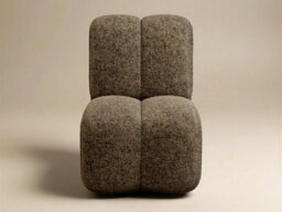 Solace+Co Maelys Sculptural Lounge Chair, Brown Chenille - thumbnail 4
