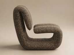 Solace+Co Maelys Sculptural Lounge Chair, Brown Chenille - thumbnail 5