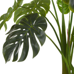 Beliani 113Cm Artificial Potted Monstera Plant Green With Cement Pot - Indoor Decorative Accent - thumbnail 4
