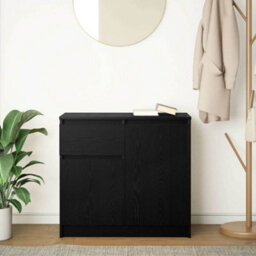 Walplus Sideboard With Drawer Black Oak 71X35X65 Cm Engineered Wood - thumbnail 3