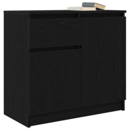 Walplus Sideboard With Drawer Black Oak 71X35X65 Cm Engineered Wood - thumbnail 4