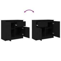 Walplus Sideboard With Drawer Black Oak 71X35X65 Cm Engineered Wood - thumbnail 9