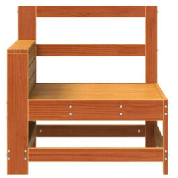 Berkfield Garden Armrest Sofa With Side Table Wax Brown Solid Wood Pine - thumbnail 4