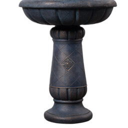 Teamson Home Two-Tier Birdbath Outdoor Garden Water Fountain, Antique Copper - thumbnail 4