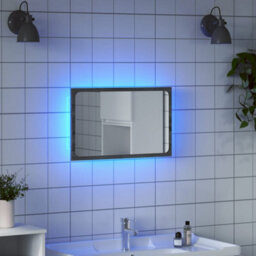 Berkfield Led Bathroom Mirror Grey Sonoma 60X8.5X38 Cm Engineered Wood