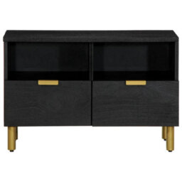 Berkfield Tv Cabinet Black 70X33X46 Cm Engineered Wood - thumbnail 3