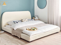 Beliani Waterbed Boucle Roisel 180 X 200 Cm (Eu Super King) Light Beige - thumbnail 2
