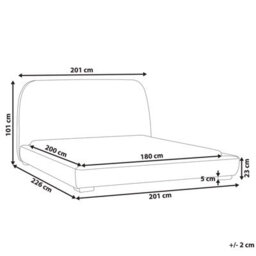 Beliani Waterbed Boucle Roisel 180 X 200 Cm (Eu Super King) Light Beige - thumbnail 3
