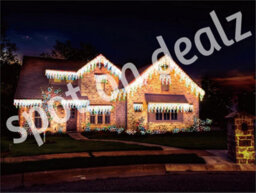 Spot On Dealz 240 Led Icicle Christmas 8 Functions Home Garden Indoor Snowing Lighting Decoration Ornament Indoor Festive Decor Multi Colour - thumbnail 2