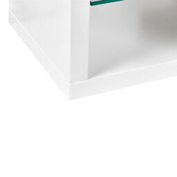 Beliani Home Tv Stand 160 Cm White And Light Wood Veneer With Tempered Glass Top - Fits Up To 70-Inch Tvs - thumbnail 8