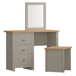 Lassic Vida Designs Arlington Grey 3 Drawer Bedroom Dressing Table Set - thumbnail 7
