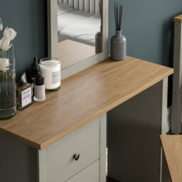 Lassic Vida Designs Arlington Grey 3 Drawer Bedroom Dressing Table Set - thumbnail 4