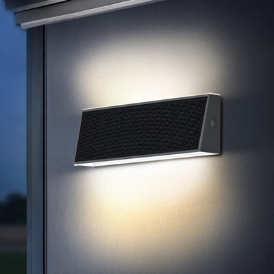 Omnisolar Lyra Dual-Light Black Solar Wall Light With Up & Down Illumination - 700 Lumens - image 1