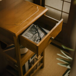 BMBO 3 Tier Wooden Tall Side Table With Drawer - thumbnail 4