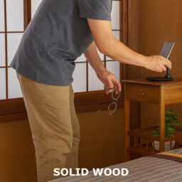 BMBO 3 Tier Wooden Tall Side Table With Drawer - thumbnail 7