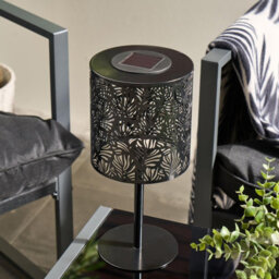 Ohs Carved Metal Solar Table Lamp Outdoor Garden Light Auto Sensor - thumbnail 4