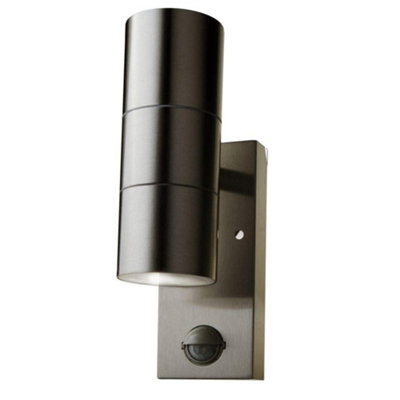 V-Tac Vt7503 Stainless Steel Body Gu10 Up Down Wall Fitting With Pir Sensor Ip44