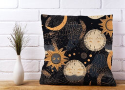 Warren Reed Designer Gold Sun And Moon Cushions 45Cm X 45Cm - thumbnail 2
