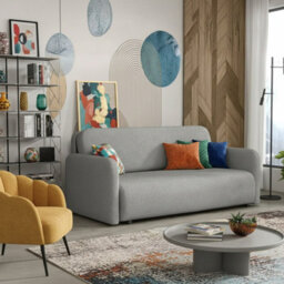 Viva Sun Iv Living Room Sofa Bed Sleeper Chair With Storage Compartment Metal Legs Chipboard 170X103X85Cm Grey - thumbnail 2