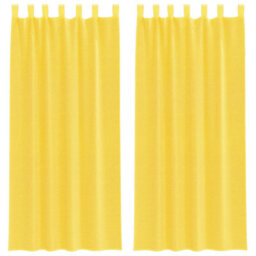 Berkfield Durable Voile Curtains With Loops 2 Pcs Yellow 140X225 Cm