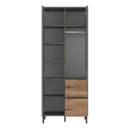 Furniture To Go Darwin Wardrobe 2 Door 2 Drawer In Green/oak - thumbnail 2